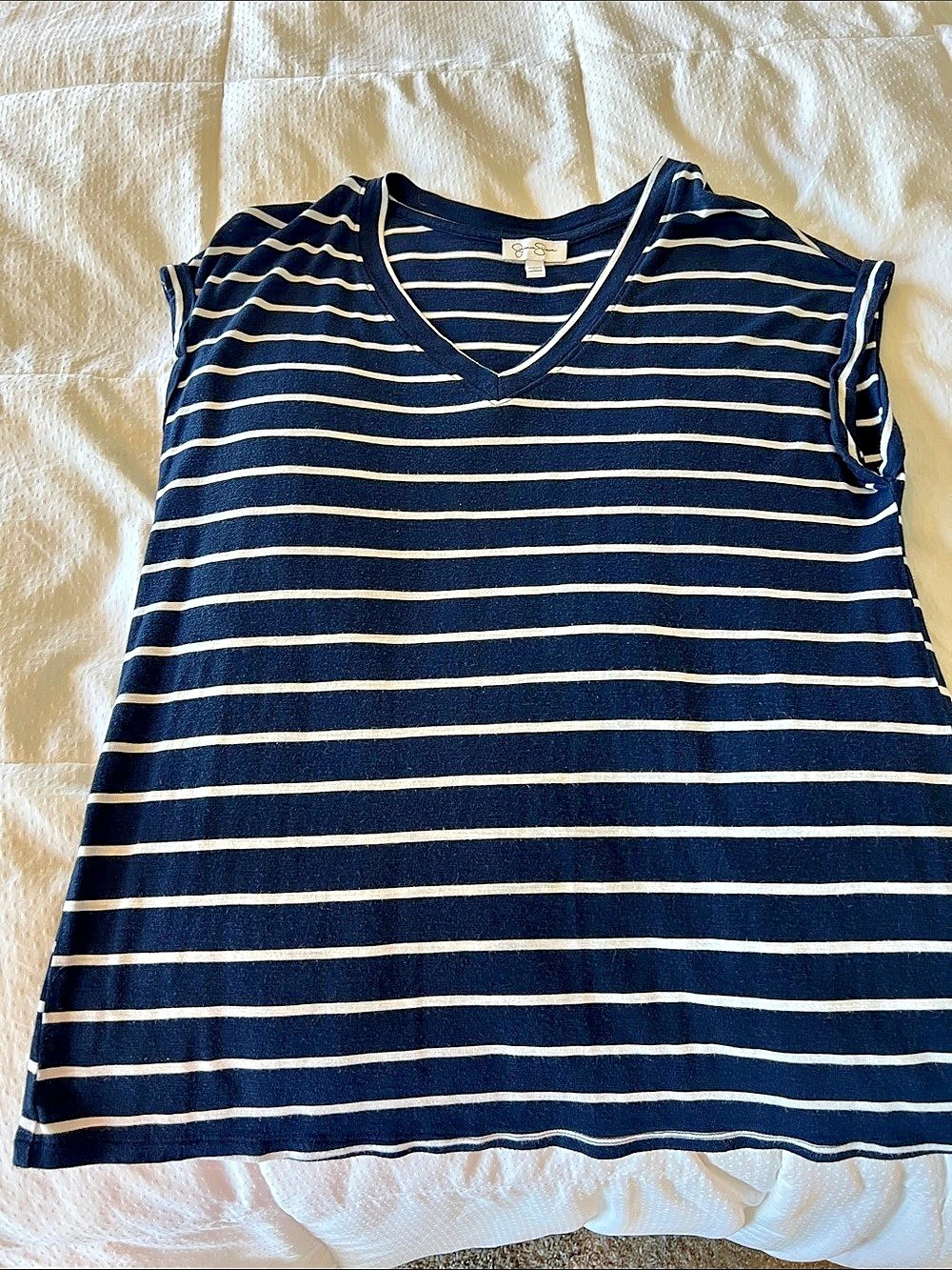 Jessica Simpson Striped Tank Top in Blue & White Size Small